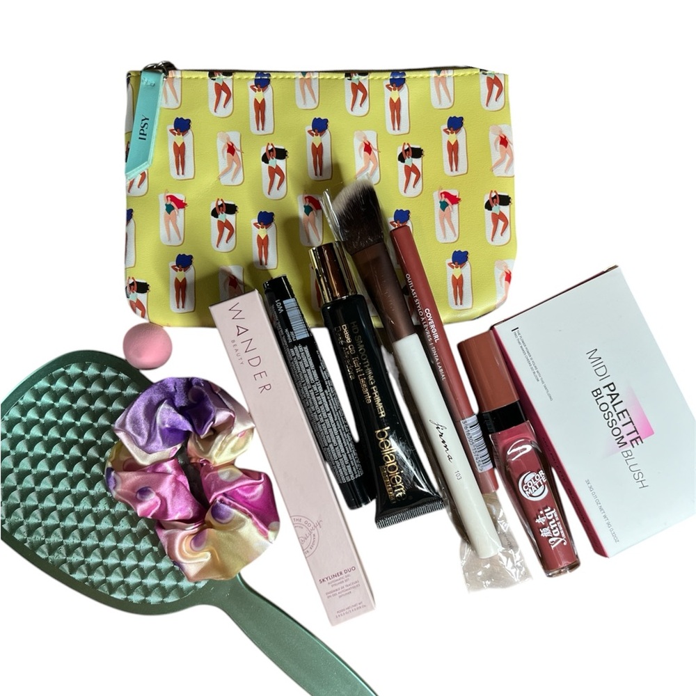 Makeup Bundle w/ Mirror, Ipsy Bag and Accessories (11 Items)